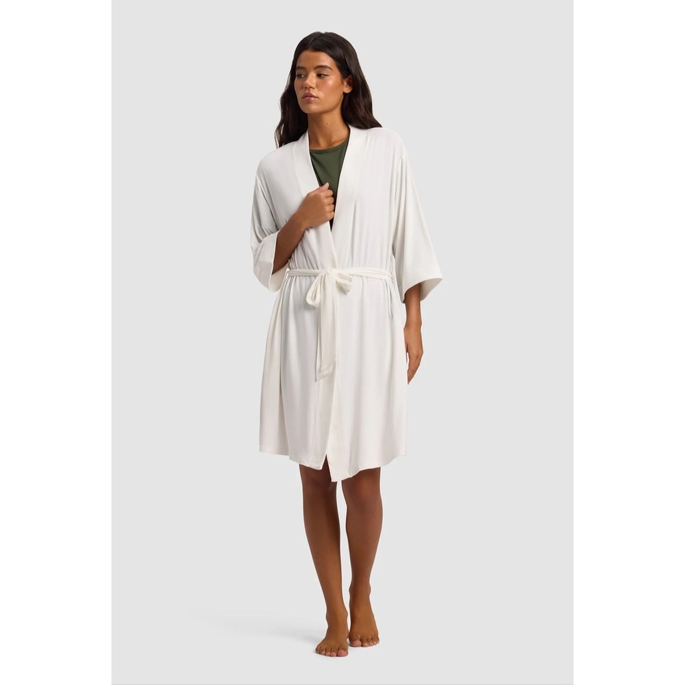 Cozy Earth White Bamboo Robe Kimono Style‎ Lounge Sleepwear Size Womens Medium